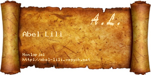 Abel Lili névjegykártya
