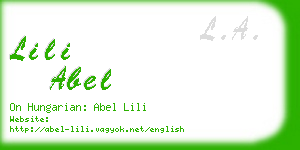 lili abel business card